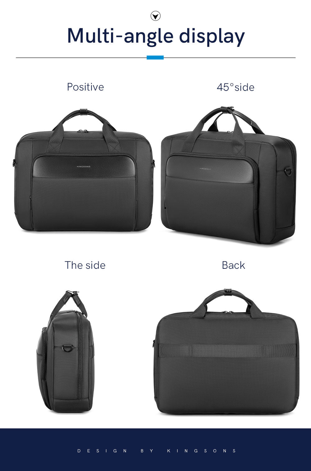 Kingsons Water Repellent Handbag Stylish Briefcase Notebook Bags Business Laptop Bag Unisex Portable Laptop Bag