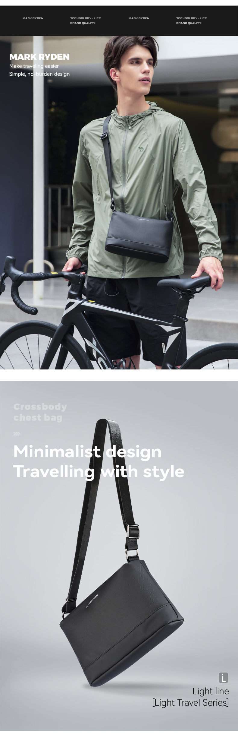 Mark Ryden Factory Wholesale Customised Men's Crossbody Bags Shoulder Bags Sling Backpack