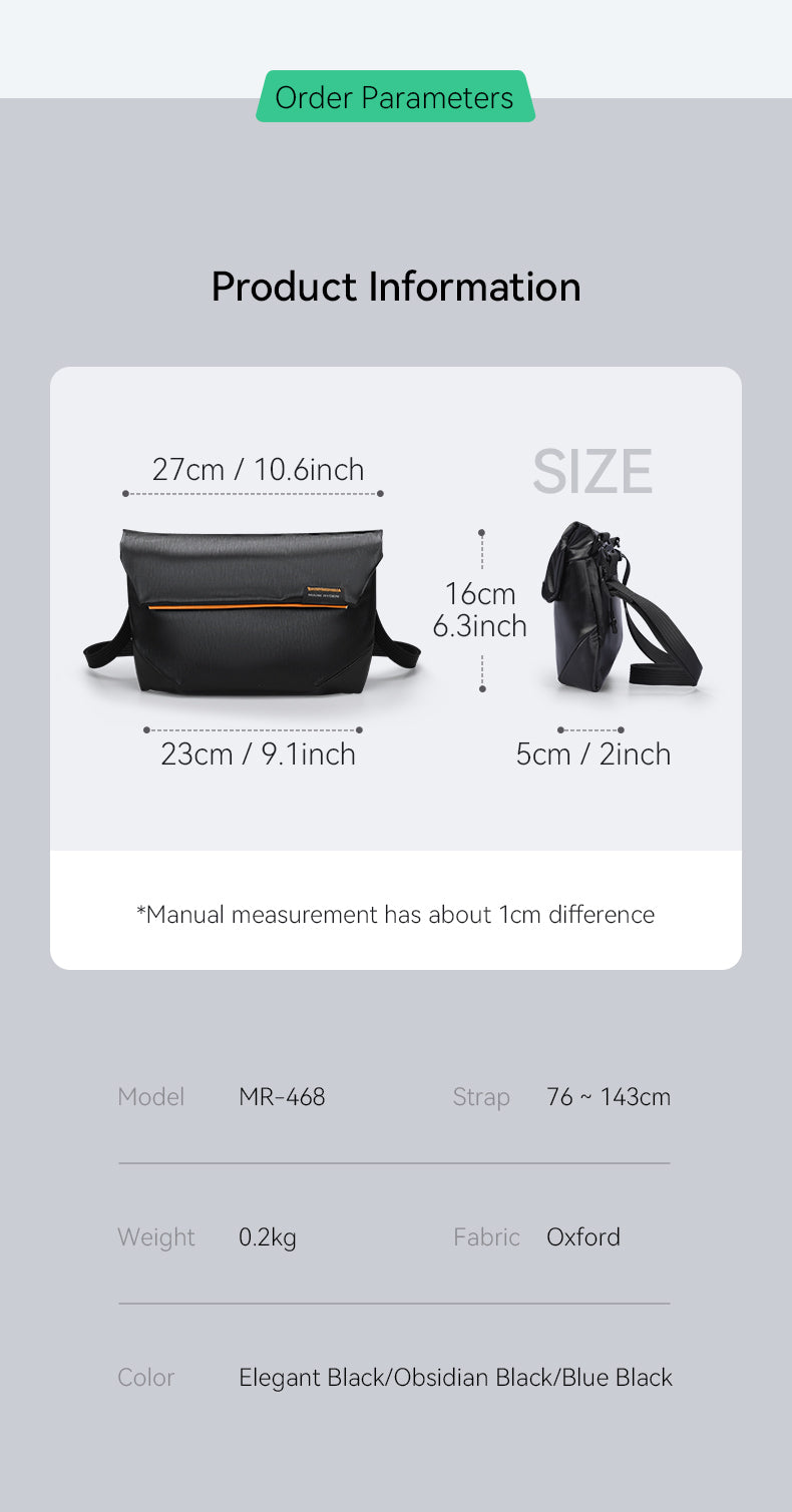 Mark Ryden Factory Hot Sale Waterproof Fashion Sports Men's Crossbody Bag Shoulder Anti-theft Satchel Chest Hanging Bag