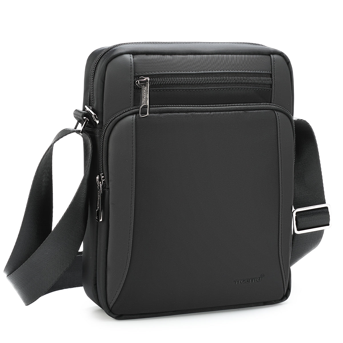 Tigernu Urban Style Men's 9.7-Inch Crossbody Bag Oxford Cloth Anti-Theft Flat Shock-Absorbing Compartment Particle City Sling Bag
