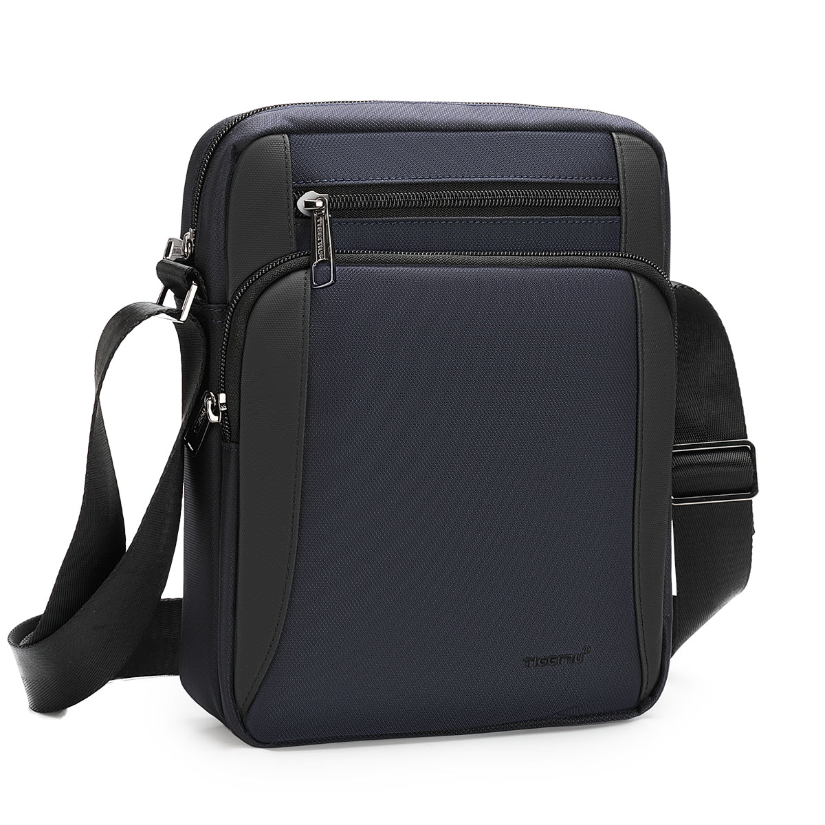 Tigernu Urban Style Men's 9.7-Inch Crossbody Bag Oxford Cloth Anti-Theft Flat Shock-Absorbing Compartment Particle City Sling Bag