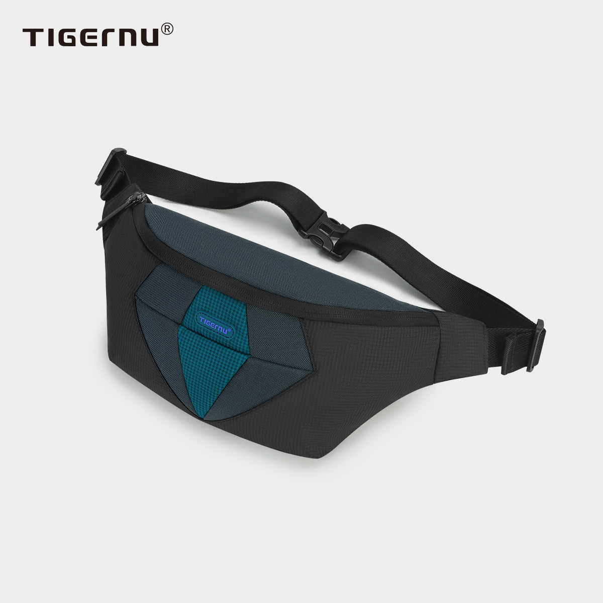 TIGERNU Lightweight and Breathable 7.5 Inch Flat Nylon Large Capacity Durable Waterproof Outdoor Leisure Men's Crossbody Bag Sling Bag