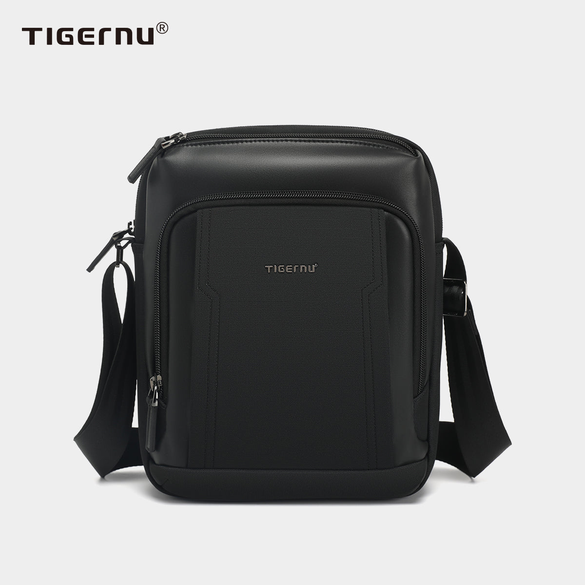 TIGERNU Men's Multifunctional Nylon Laptop Shoulder Sling Bag 9.7inches Fashionable Multi-Pocket Storage for Commuting