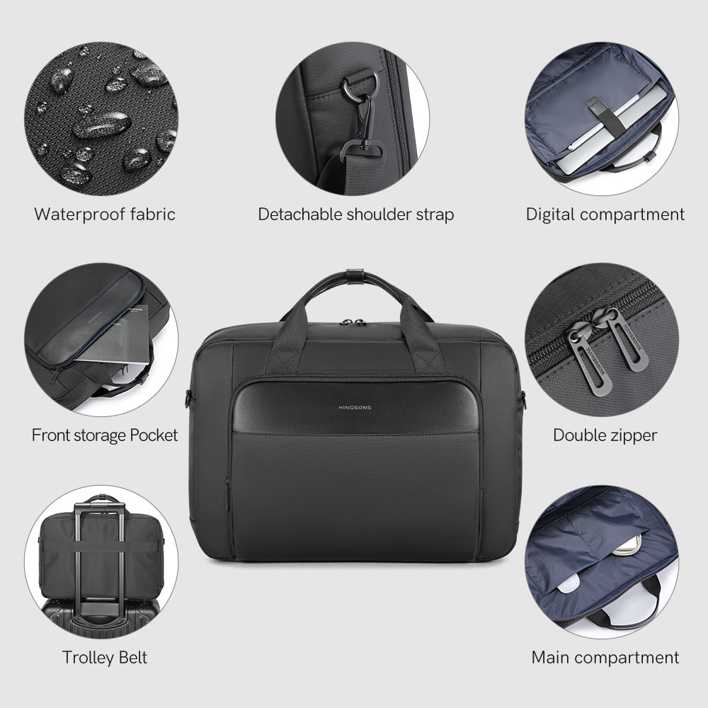 Kingsons Water Repellent Handbag Stylish Briefcase Notebook Bags Business Laptop Bag Unisex Portable Laptop Bag