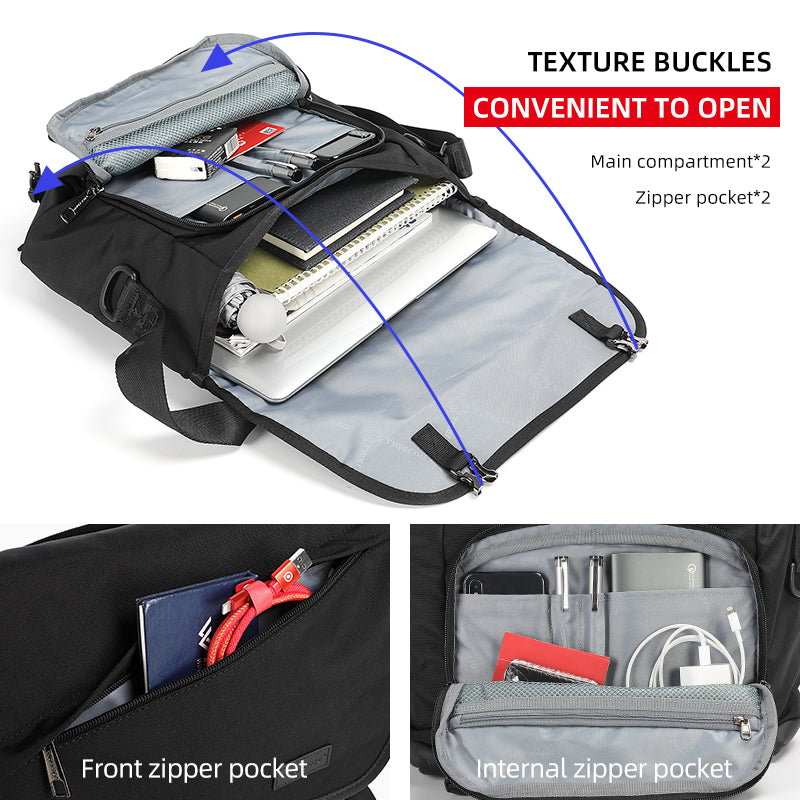 Tigernu Lightweight and Durable 10.1-inch Nylon Waterproof Scratch Resist Sports Cycling Outdoor Sports Men's Crossbody Bag Sling Bag