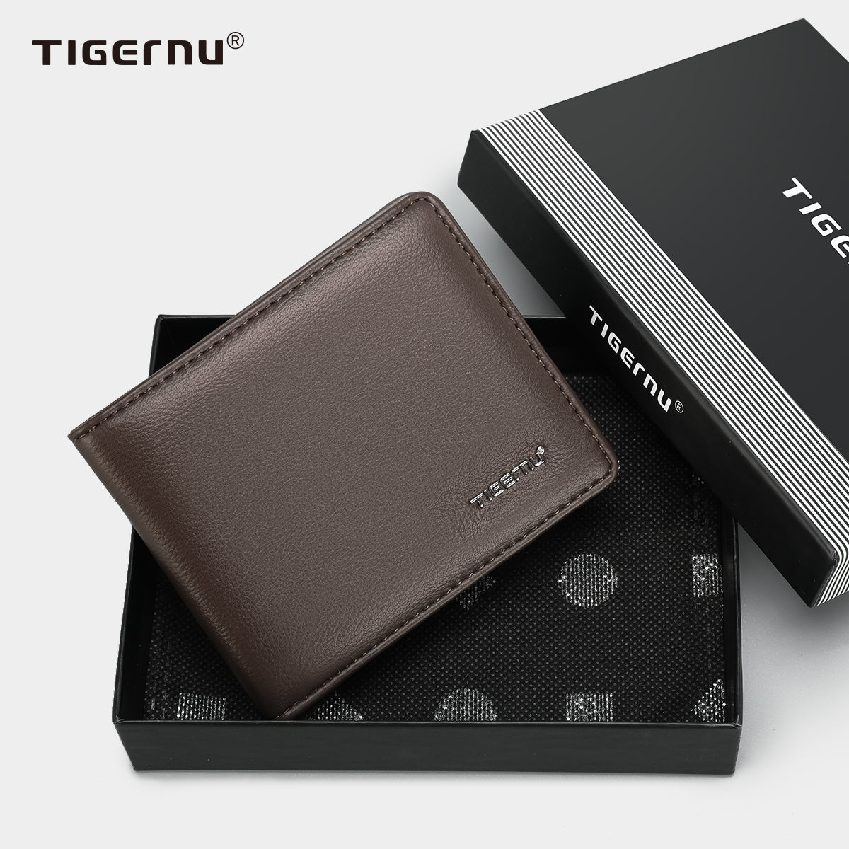 Tigernu Classic Fashion Category Storage 6.1-inch PU Easy Carrying Waterproof Scratch Resist Simple Universal Versatile Men's Wallet