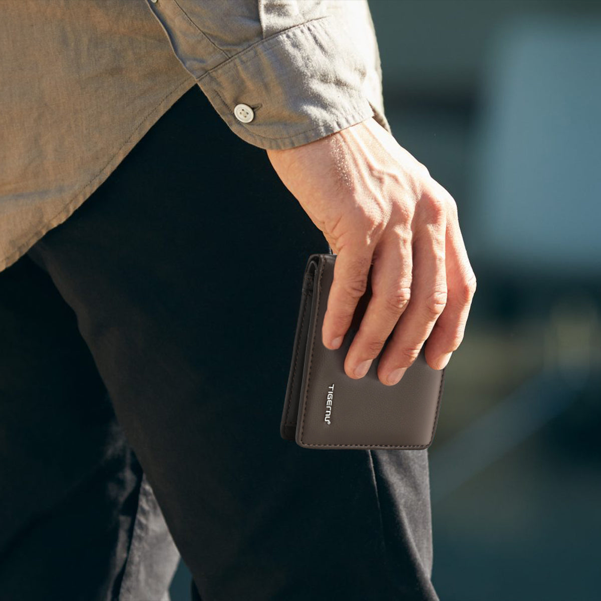 Tigernu Classic Fashion Category Storage 6.1-inch PU Easy Carrying Waterproof Scratch Resist Simple Universal Versatile Men's Wallet