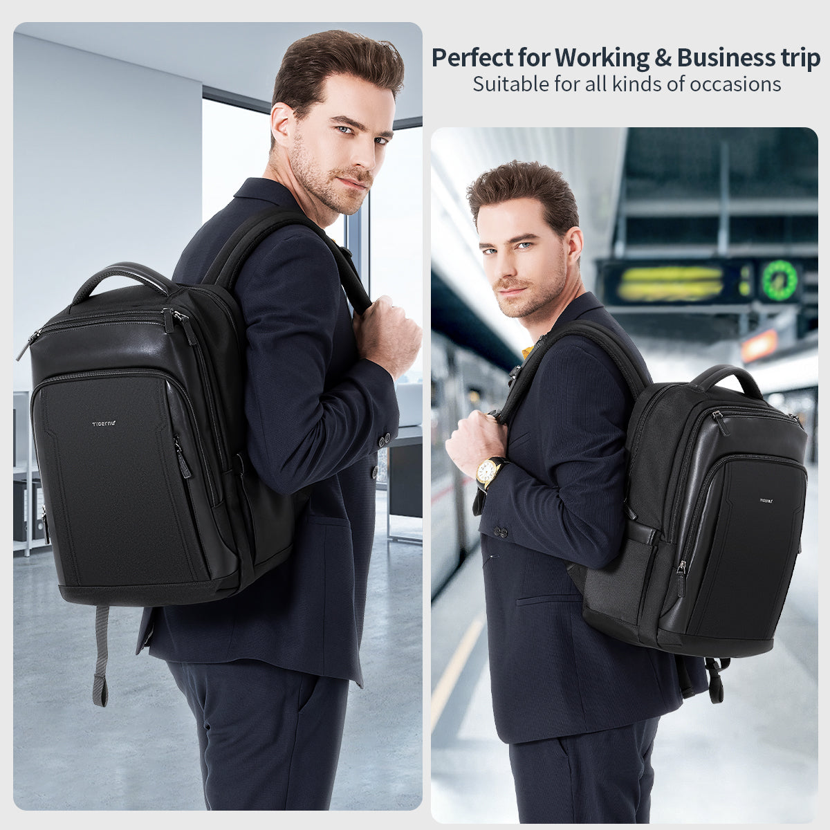 Tigernu Backpack 2025 Customizable Large Capacity Multi-function 15.6 Inch Lightweight Waterproof Daily Commuting Business Backpack