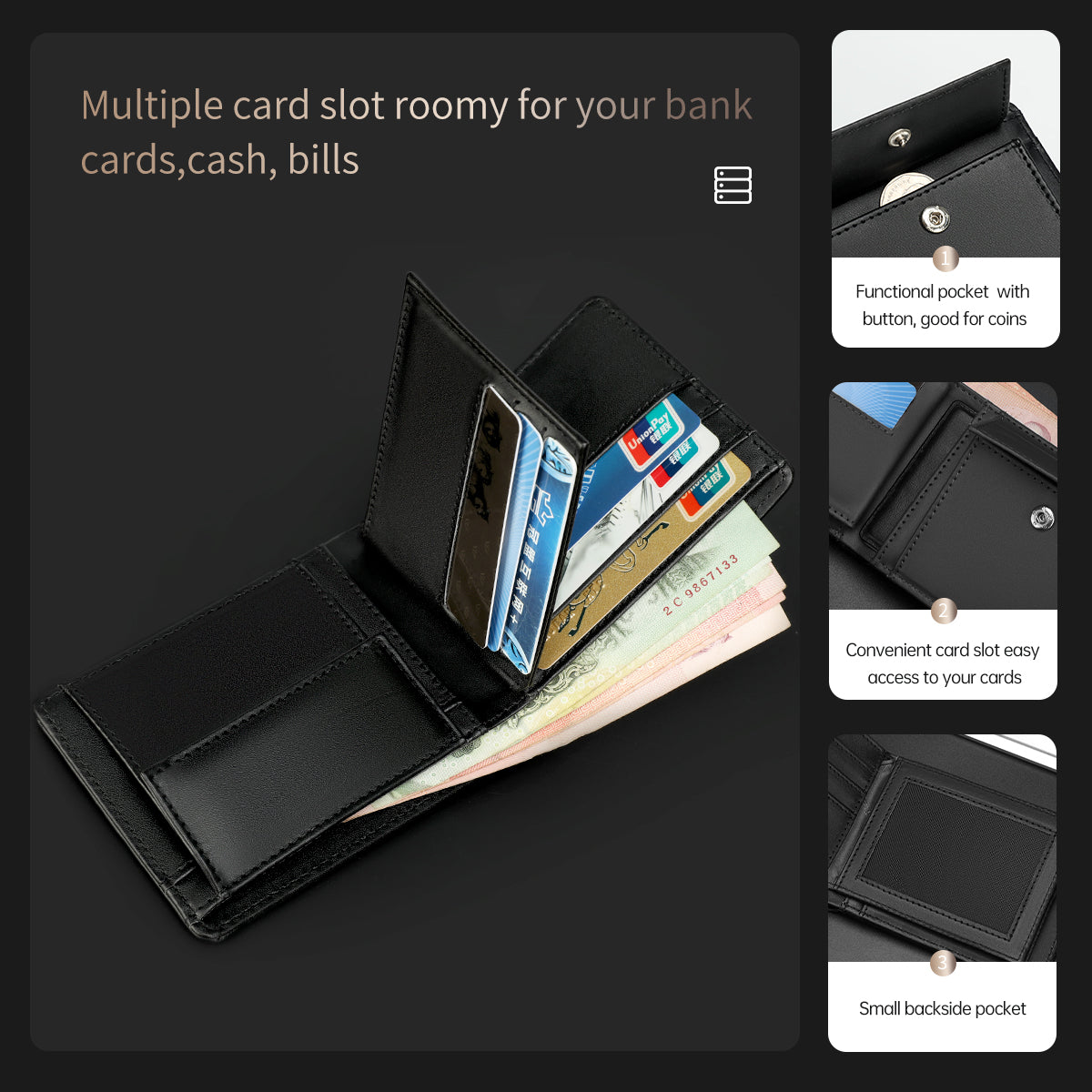 Tigernu Classic Fashion Category Storage 6.1-inch PU Easy Carrying Waterproof Scratch Resist Simple Universal Versatile Men's Wallet