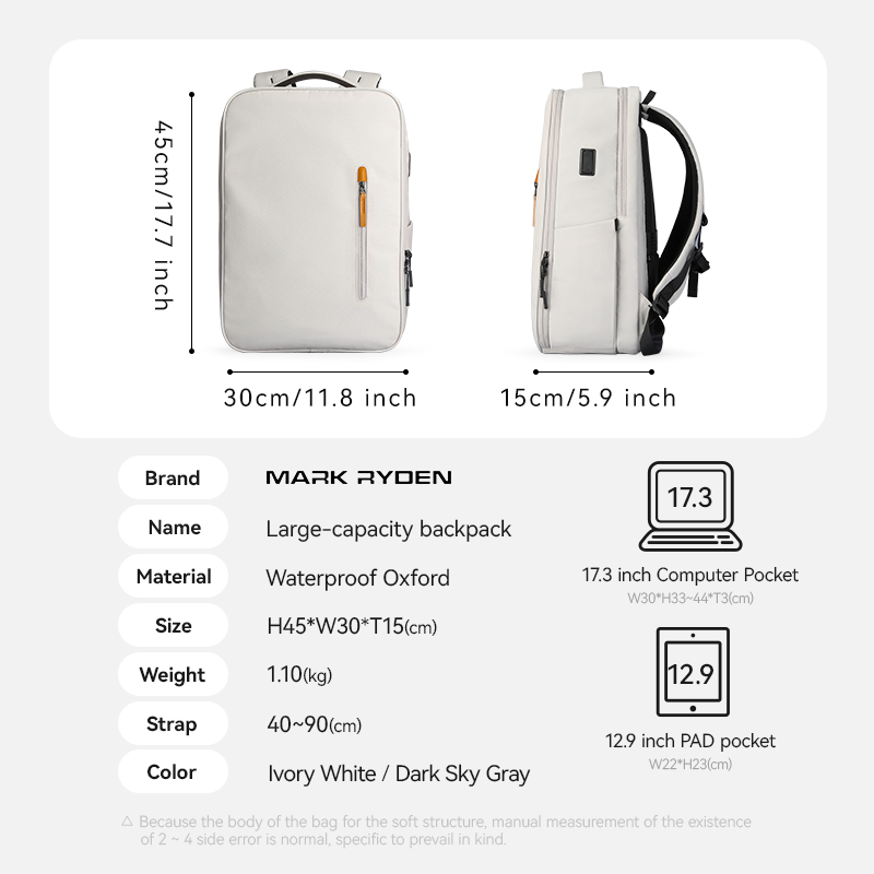 Mark Ryden Travel Shoulder Backpack Short Trip Travel Bag Large Capacity Computer Trip Luggage Bag Mochila Deportiva