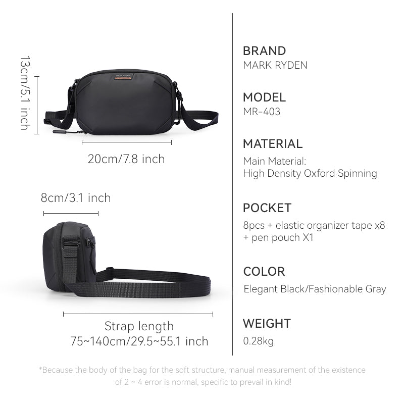 Mark Ryden Sale Men's Crossbody Bag Wholesale Multifunctional Outdoor Sports Shoulder Bag Business Trip Wash Bag