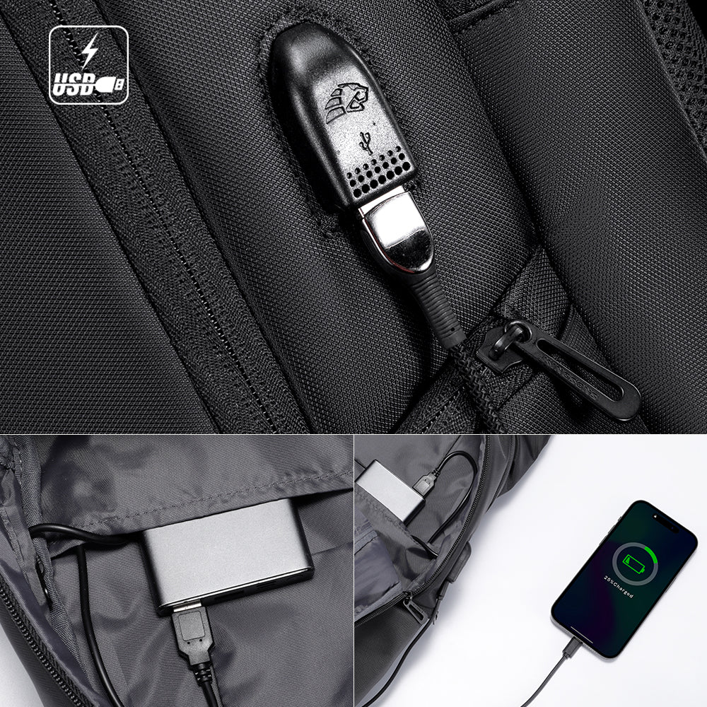 Kingsons Warming Briefcases two size 15.6 & 17 Inch Laptop Bag Travel USB Charging Backpack