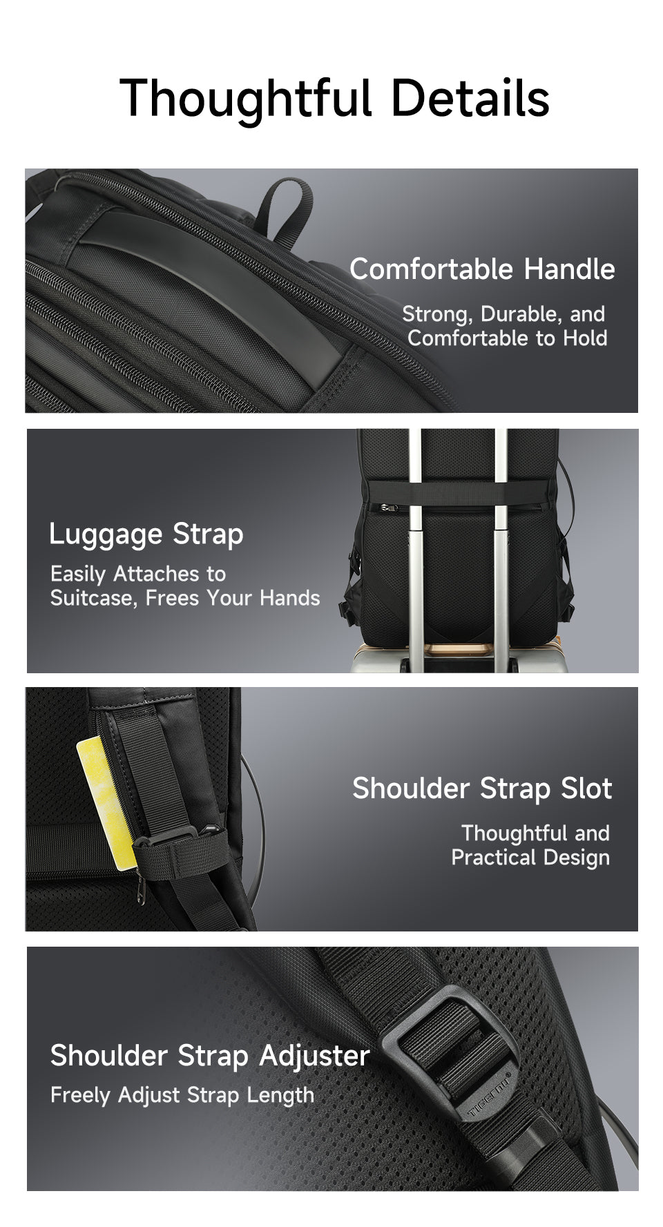 TIGERNU Expansion Layer 17 Inch Breathable Honeycomb Backboard Anti-theft Rainstorm Waterproof Travel Vacuum Backpack