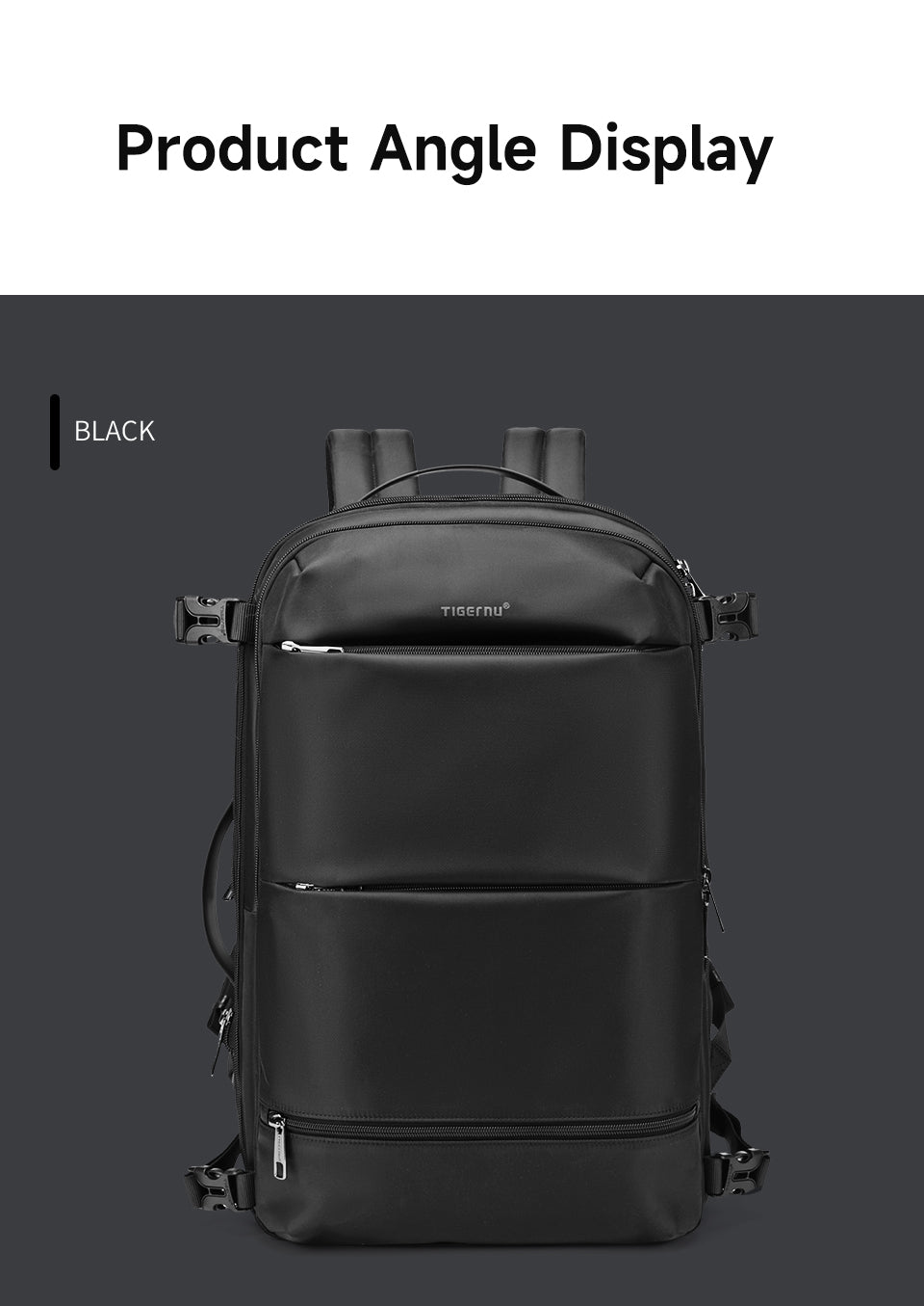 TIGERNU Expansion Layer 17 Inch Breathable Honeycomb Backboard Anti-theft Rainstorm Waterproof Travel Vacuum Backpack