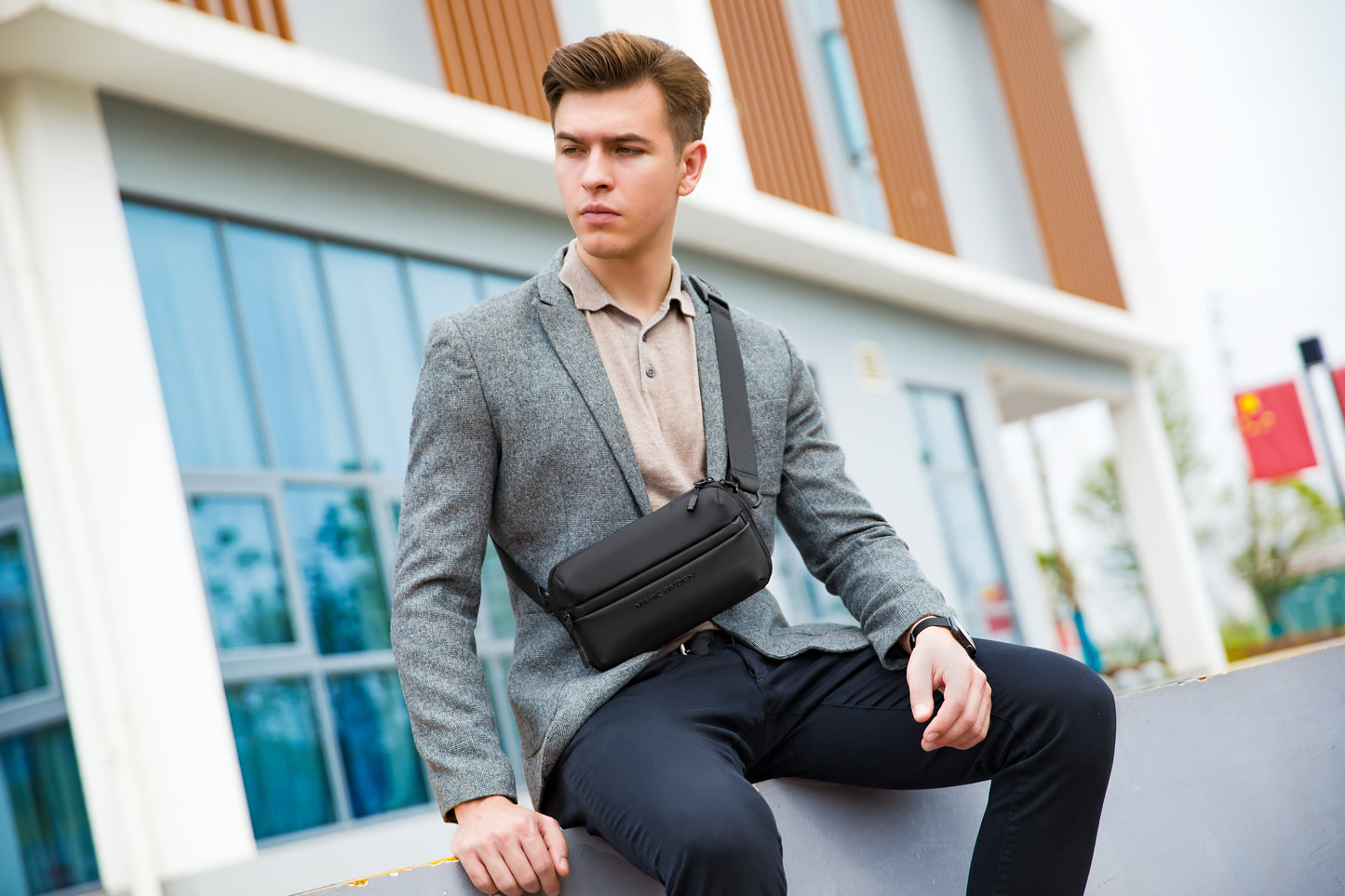 Mark Ryden Waterproof Fashion Casual Men Crossbody Shoulder Anti-theft Messenger Bags Chest Sling Bag