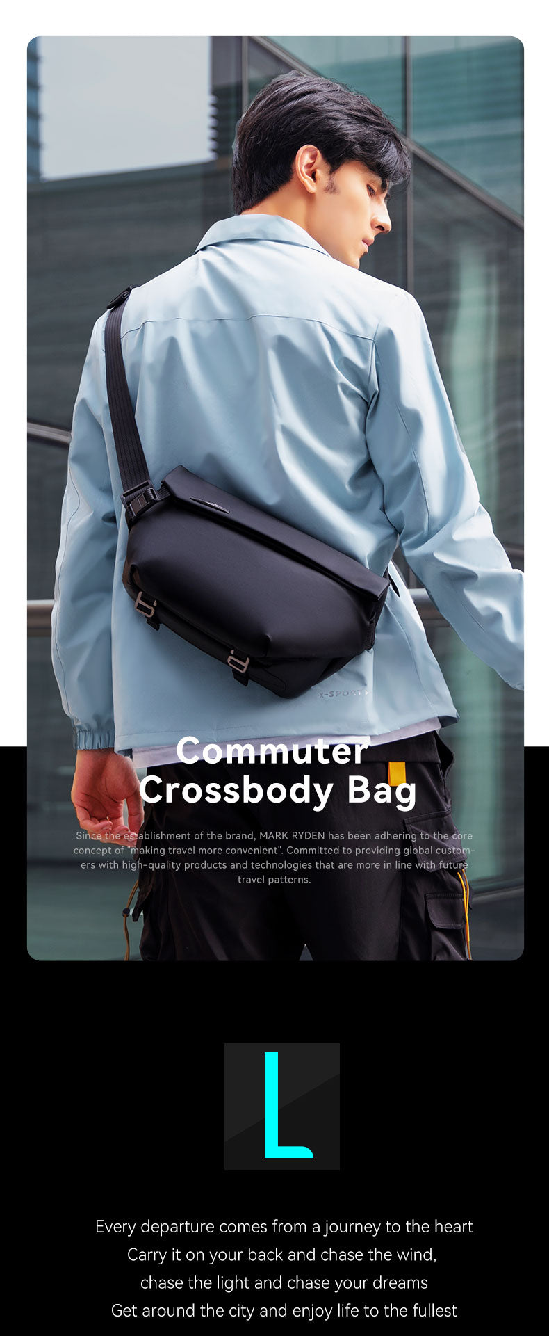 Mark Ryden Factory Wholesale Customised Crossbody Bag Men's Large Capacity Shoulder Tide Sports Small Backpack Bag