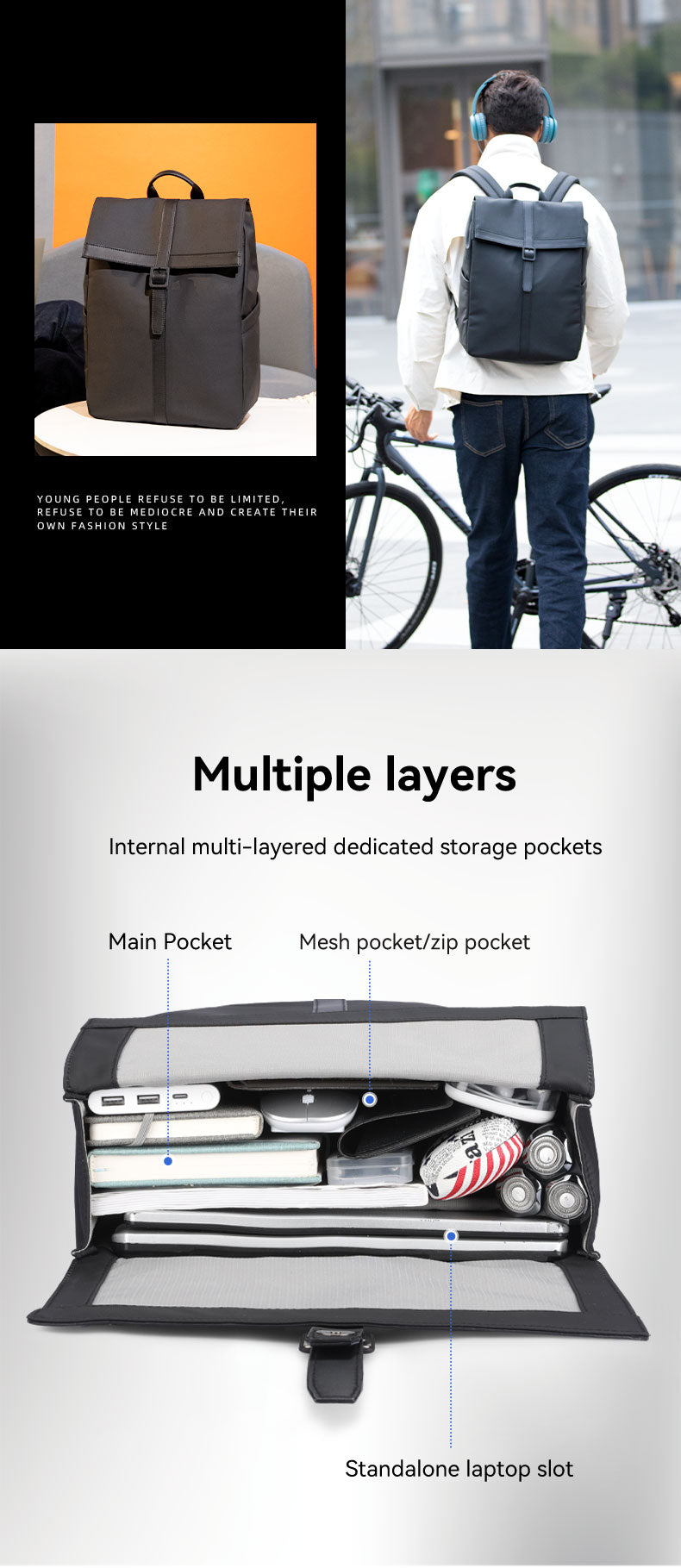Mark Ryden Factory Hot Sale Lightweight Fashion Shoulder Bag Business Trip Backpack Sports Cycling Computer Bag