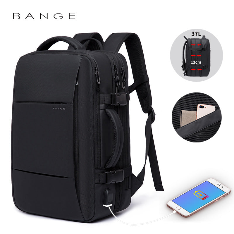 15.6inch usb waterproof notebook expandable travel backpacks bags 36L