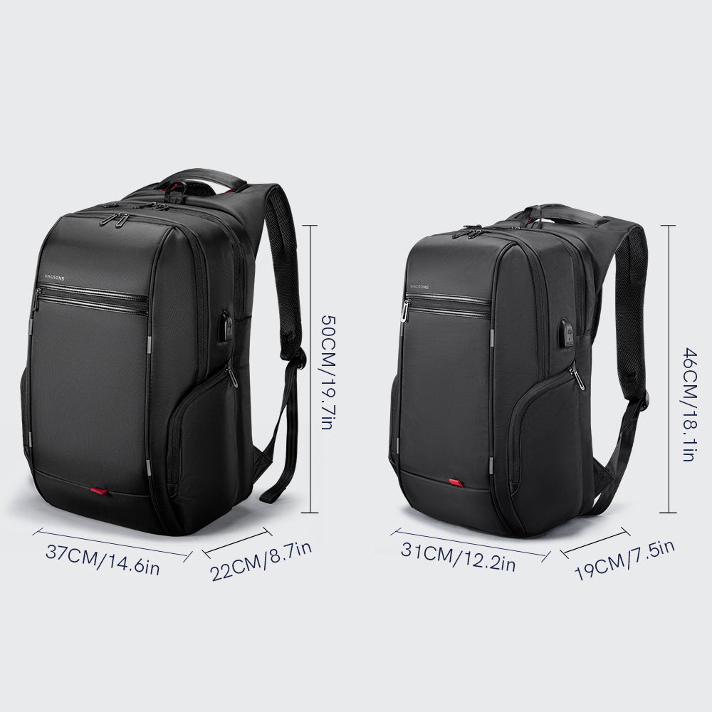 Kingsons Warming Briefcases two size 15.6 & 17 Inch Laptop Bag Travel USB Charging Backpack