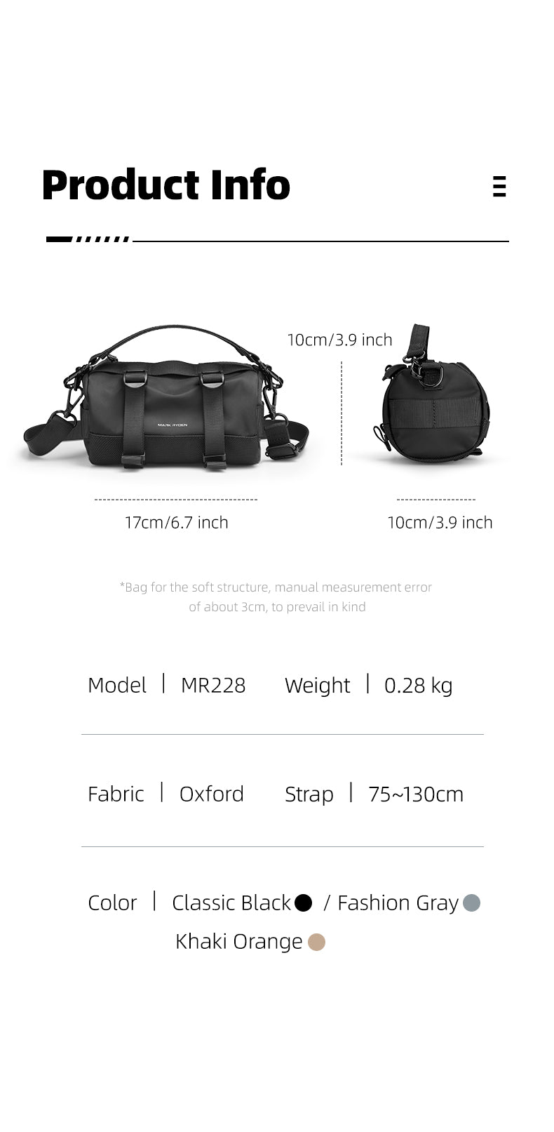 Mark Ryden Hot Mini Crossbody Bag Men's Chest Bag Sports Cycling Large Capacity Small Backpack Shoulder Crossbody Bag