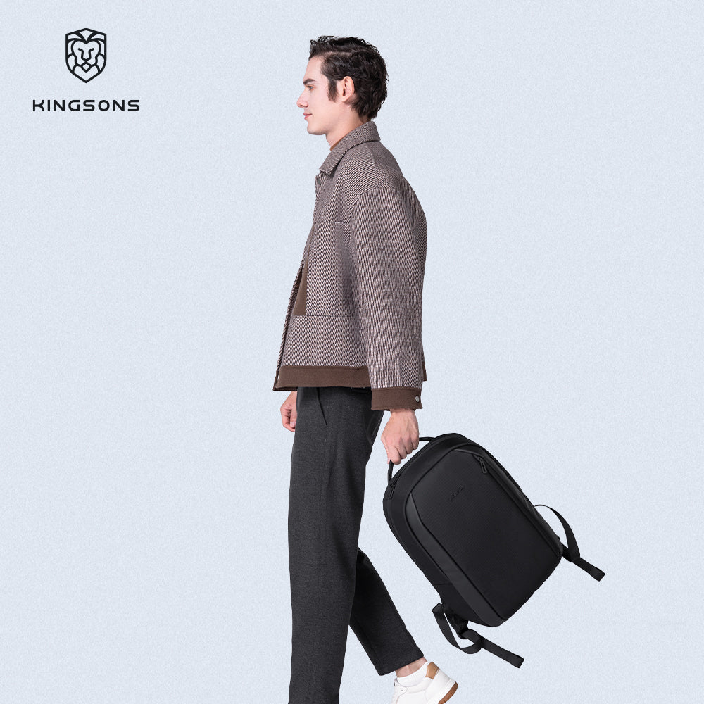 Kingsons Large Capacity Durable Business Laptop Backpack Leather Laptop Backpack Custom logo Waterproof Backpack School Bags