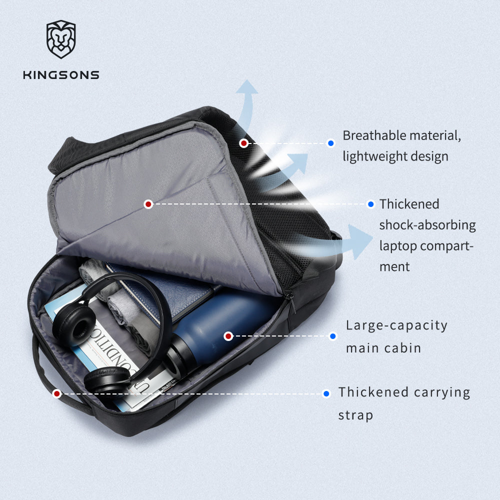 Kingsons Durable Business Laptop Backpack Leather