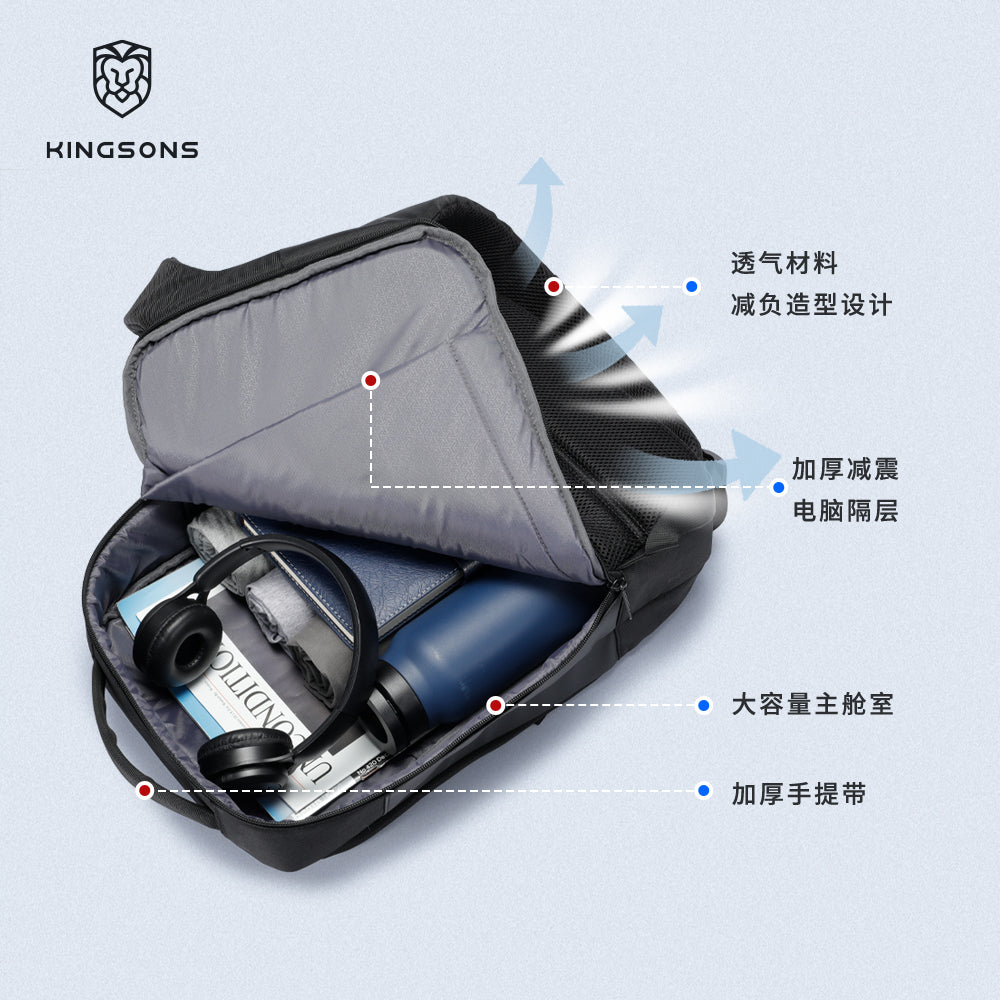 Kingsons Durable Business Laptop Backpack Leather