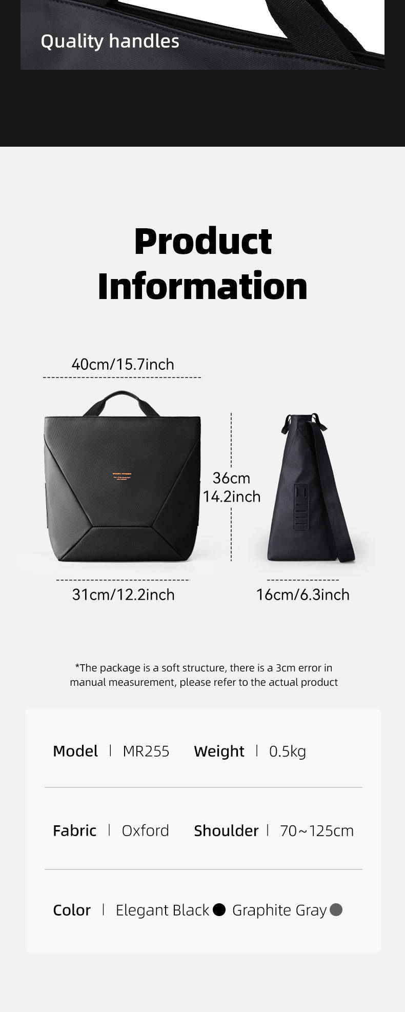 Mark Ryden Factory Hot Sale Wholesale Handbag Men's Crossbody Bag Large Capacity Handbag Tote Bag Cosmetic Bag