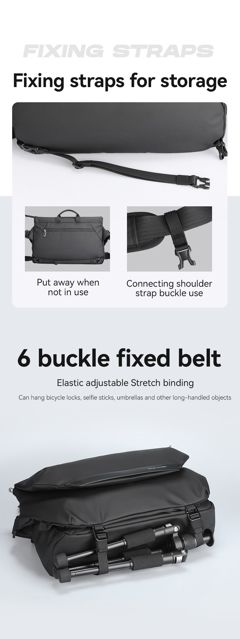 Mark Ryden Oversized Capacity Crossbody Bag Men's Shoulder Bag 12.9 Inch Computer Bag