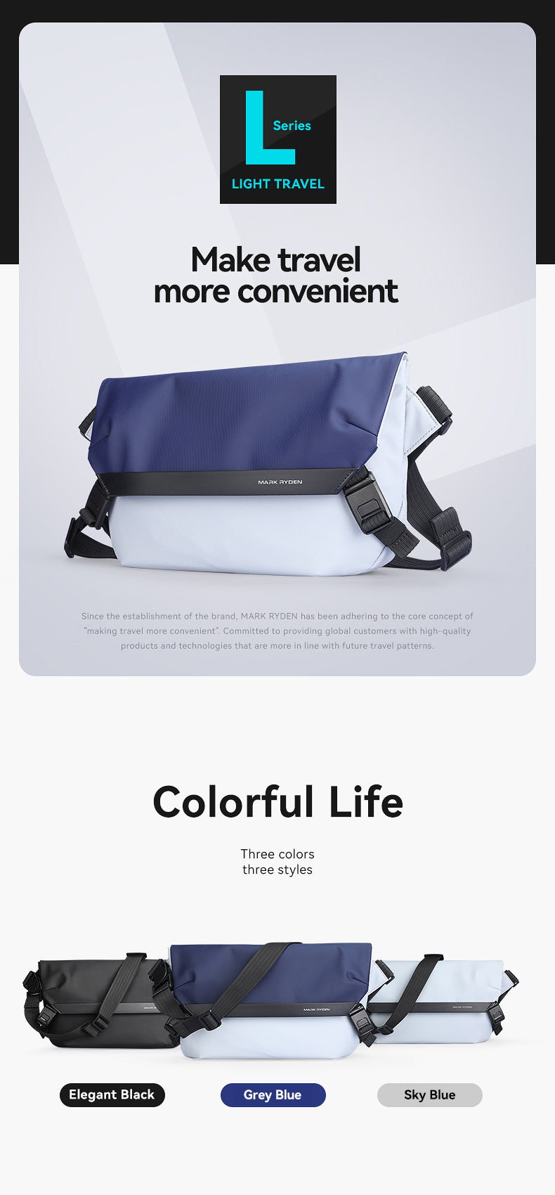 Mark Ryden Selling Explosive Men's Crossbody Bag Sports Cycling wholesale crossbody bag