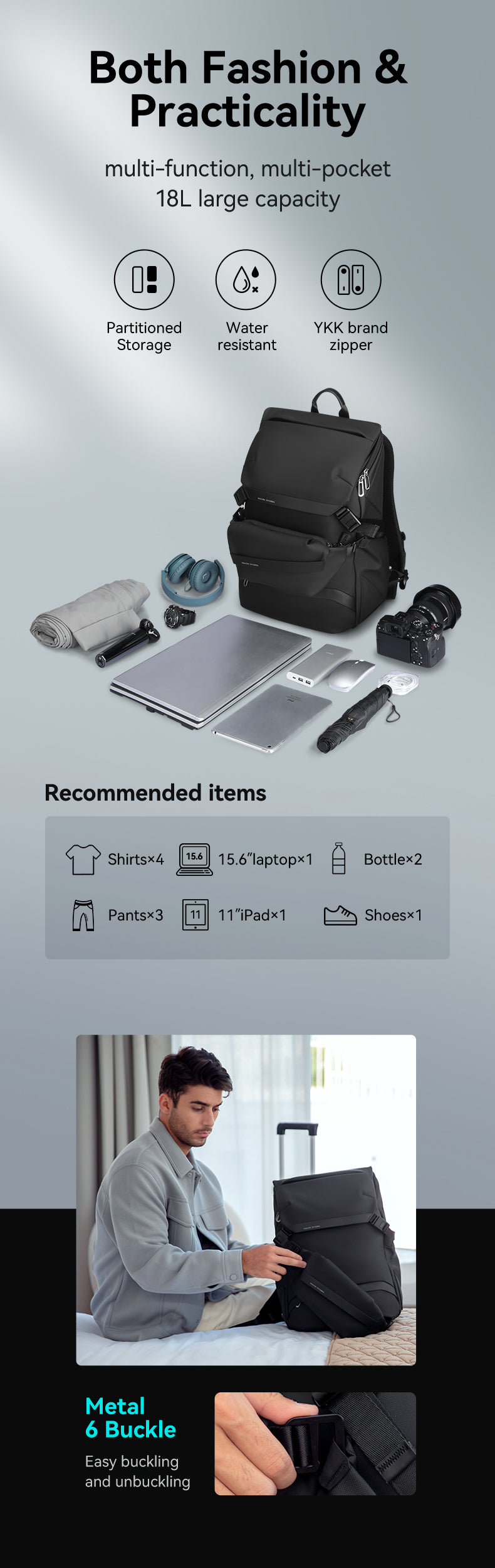 Mark Ryden Laptop Backpacks Large Capacity Outdoor Travel Backpack Computer Mother and Child Bag Luxury Backpack