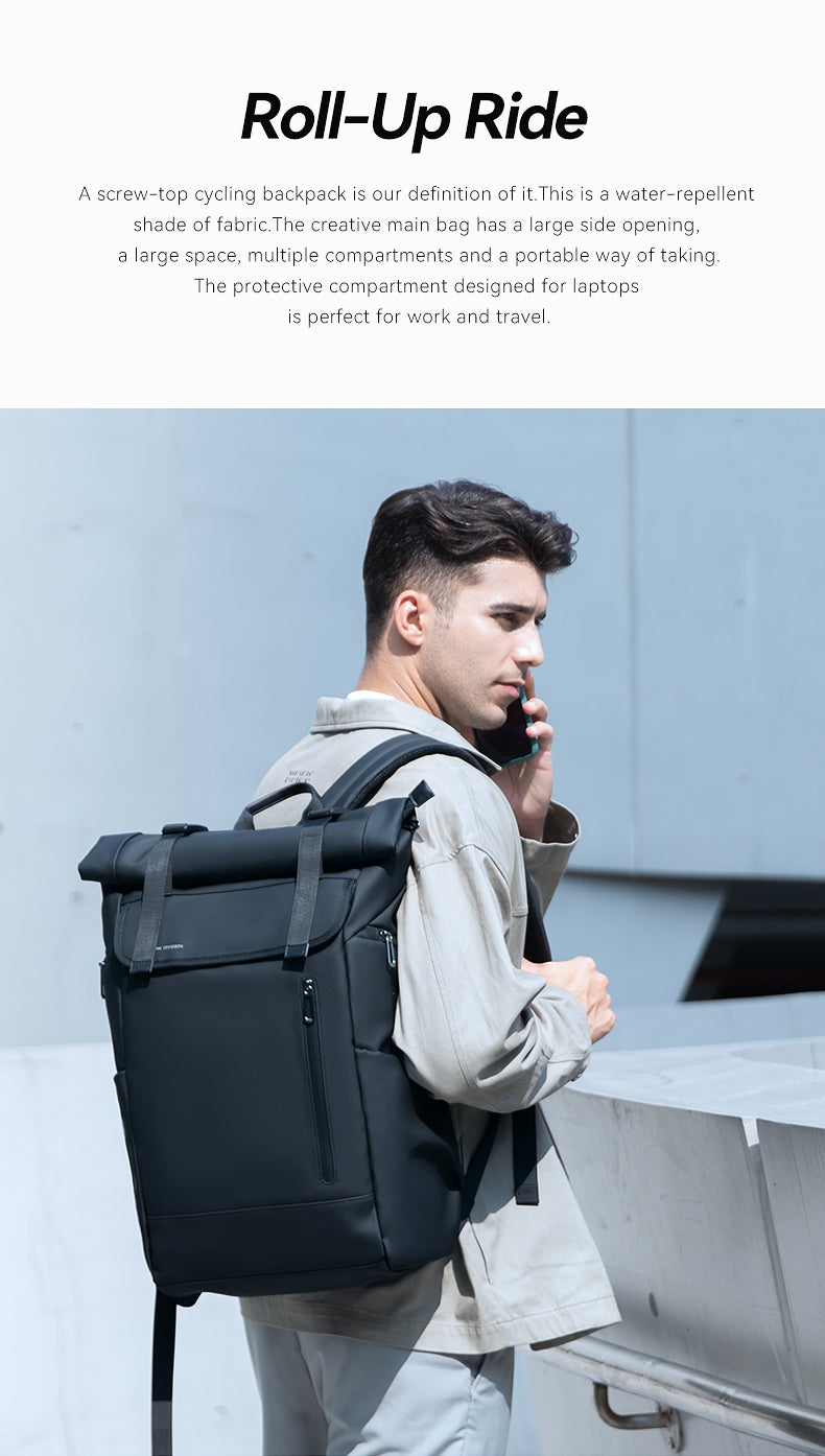 Mark Ryden Luxury Stylish Black Business Travel Daypack Computer Leather Mens Laptop Backpackmochila Hombre