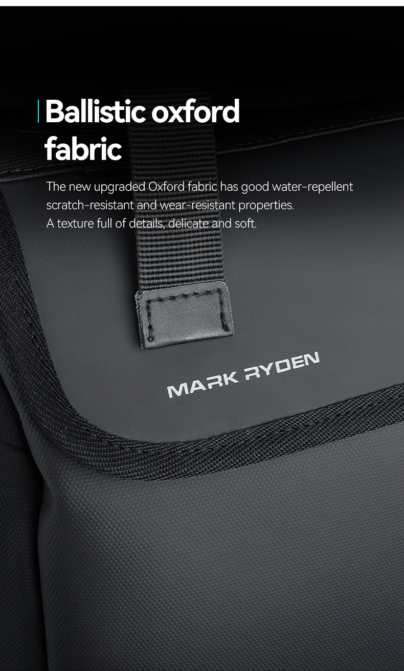 Mark Ryden Luxury Stylish Black Business Travel Daypack Computer Leather Mens Laptop Backpackmochila Hombre