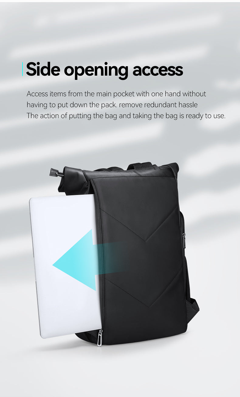Mark Ryden Luxury Stylish Black Business Travel Daypack Computer Leather Mens Laptop Backpackmochila Hombre