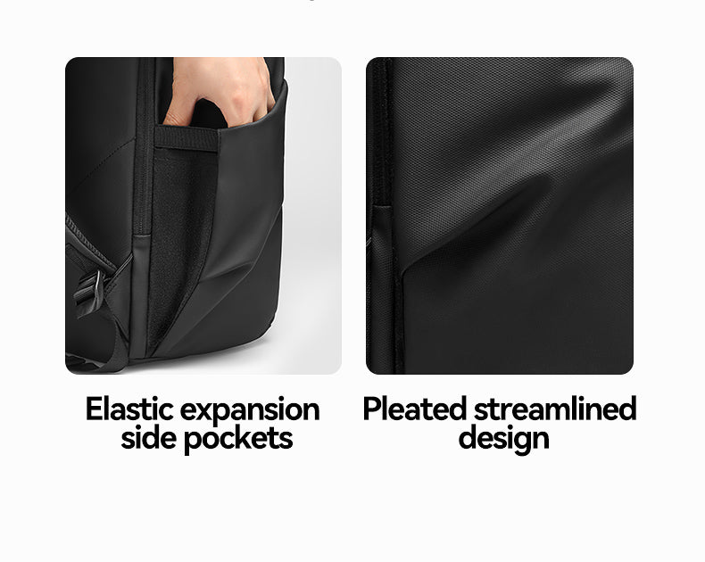 Mark Ryden Luxury Stylish Black Business Travel Daypack Computer Leather Mens Laptop Backpackmochila Hombre