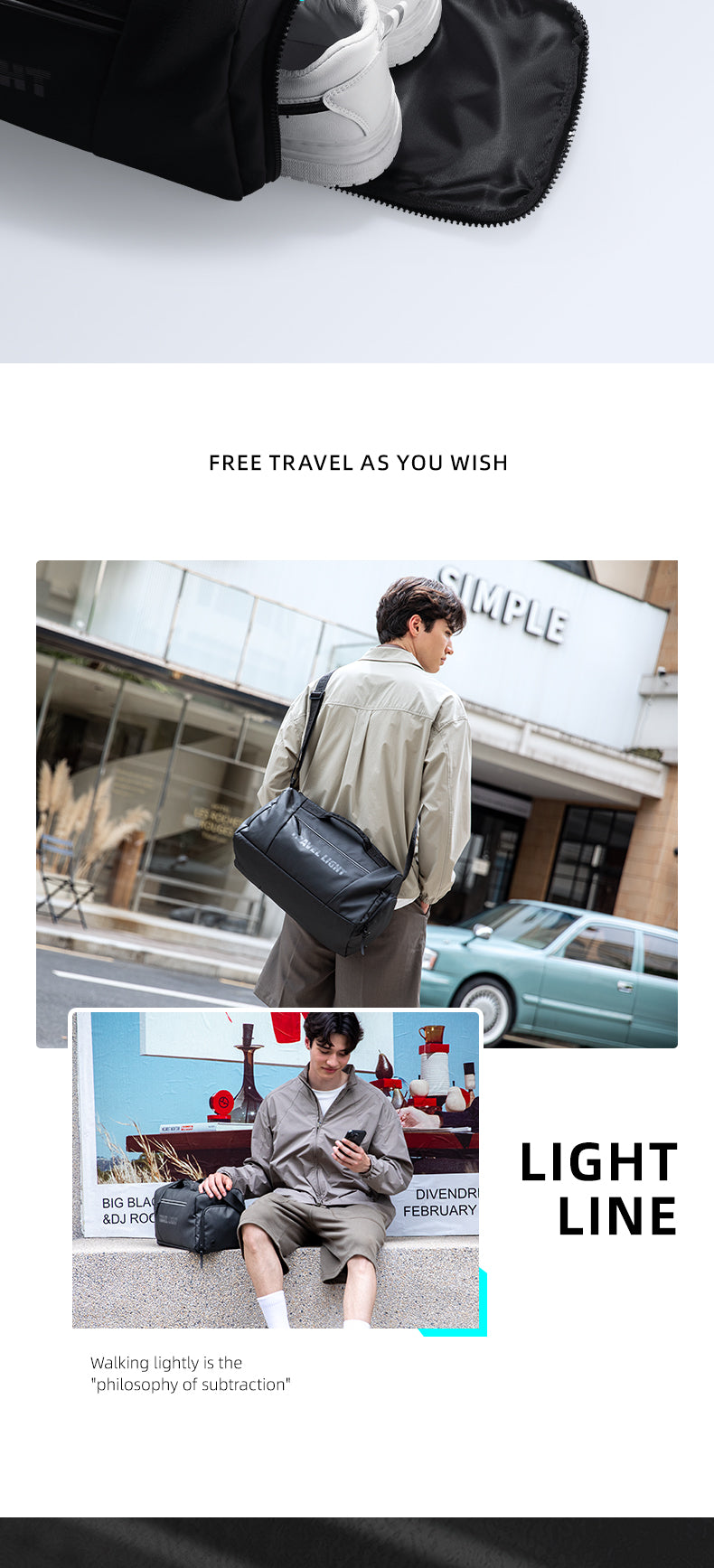 Mark Ryden Factory Hot Sale Men's Travel Bag Sports Gym Bag Travel Handbag Waterproof Crossbody Bag