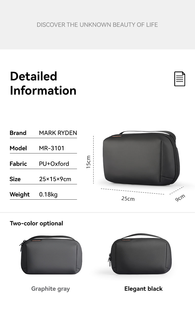 Mark Ryden Toiletries Bag Men's Large Capacity Scrub Bag Fitness Travel Portable Waterproof Storage Bag