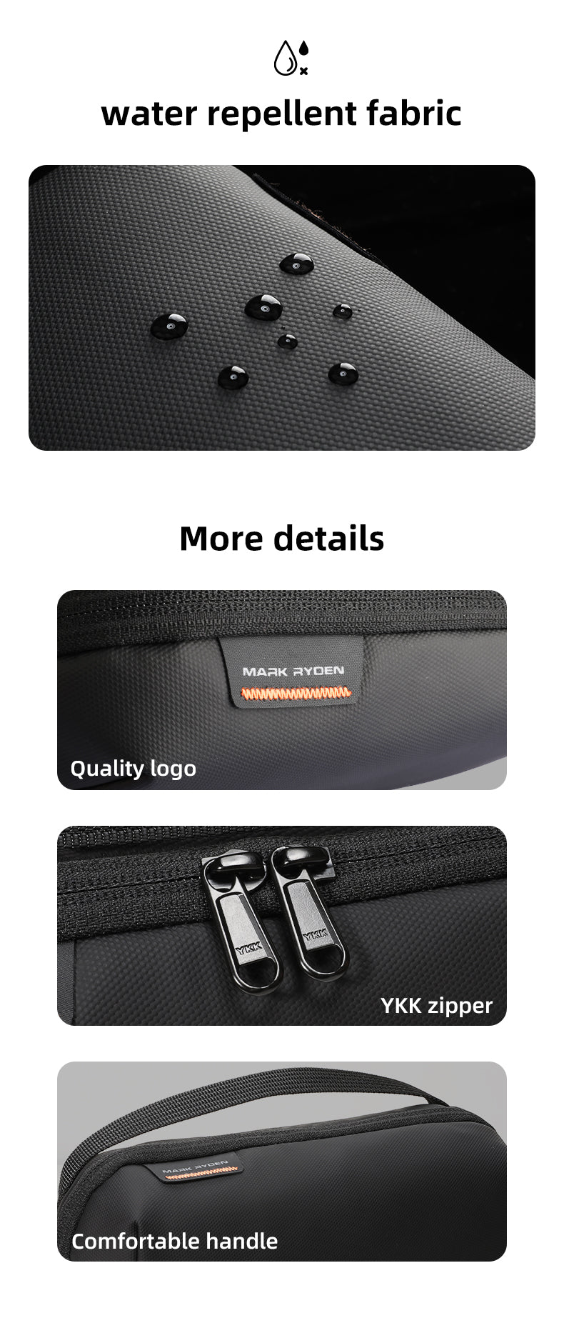 Mark Ryden Toiletries Bag Men's Large Capacity Scrub Bag Fitness Travel Portable Waterproof Storage Bag