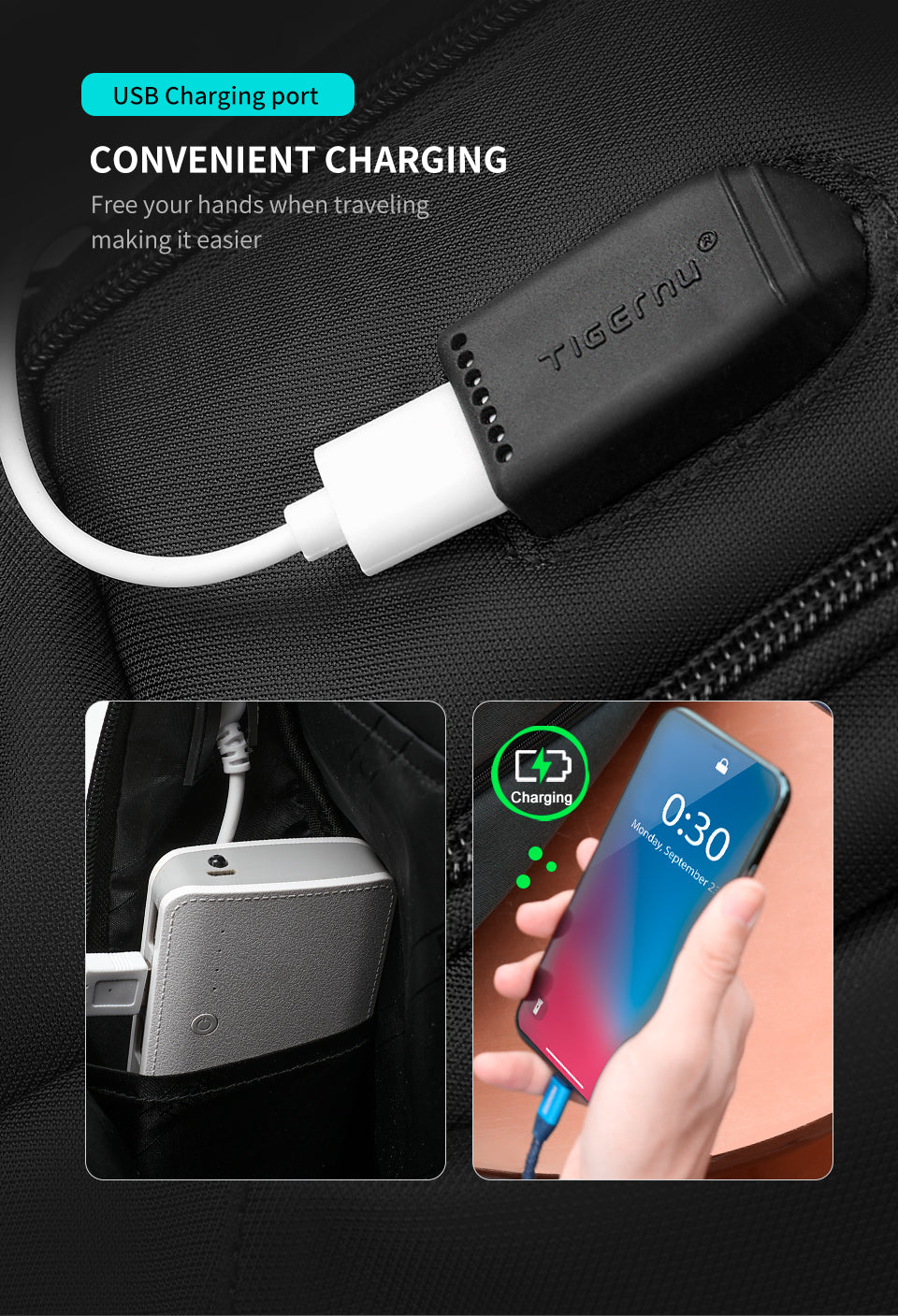 Tigernu Anti-theft Waterproof Backpack Usb Backpacks With Tsa Lock Mochilas Computer Leisure Backpack