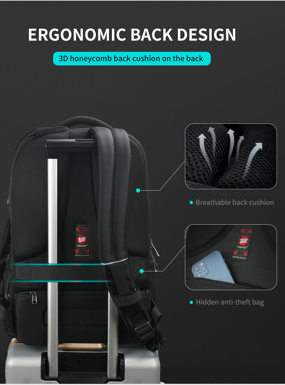 Tigernu Anti-theft Waterproof Backpack Usb Backpacks With Tsa Lock Mochilas Computer Leisure Backpack