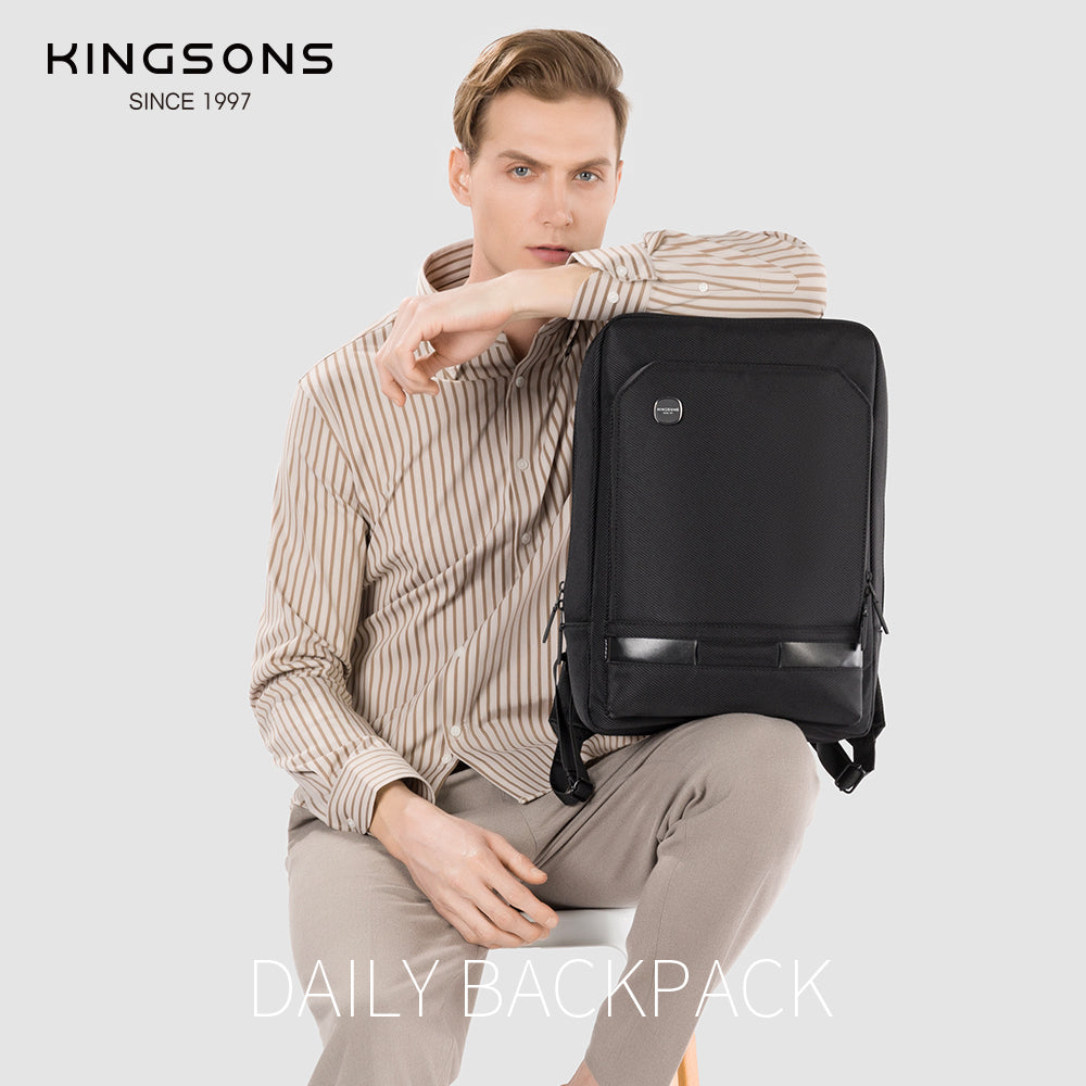 KINGSONS New Design Men's Travel Large Capacity Computer Bag Business Backpack Multi-functional Student Backpack Laptop Backpack