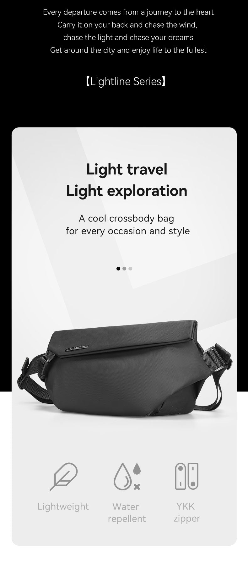 Mark Ryden Factory Wholesale Customised Crossbody Bag Men's Large Capacity Shoulder Tide Sports Small Backpack Bag