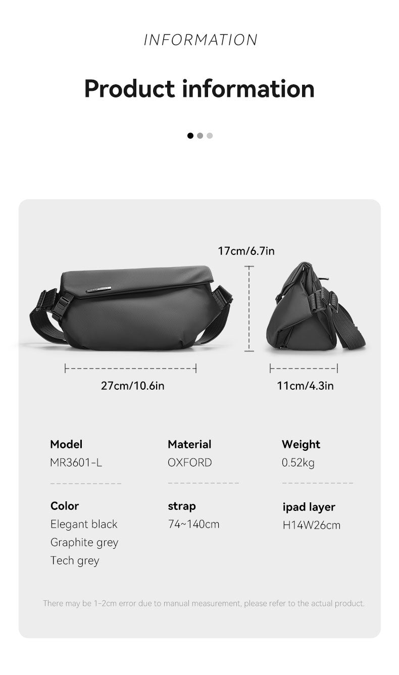Mark Ryden Factory Wholesale Customised Crossbody Bag Men's Large Capacity Shoulder Tide Sports Small Backpack Bag