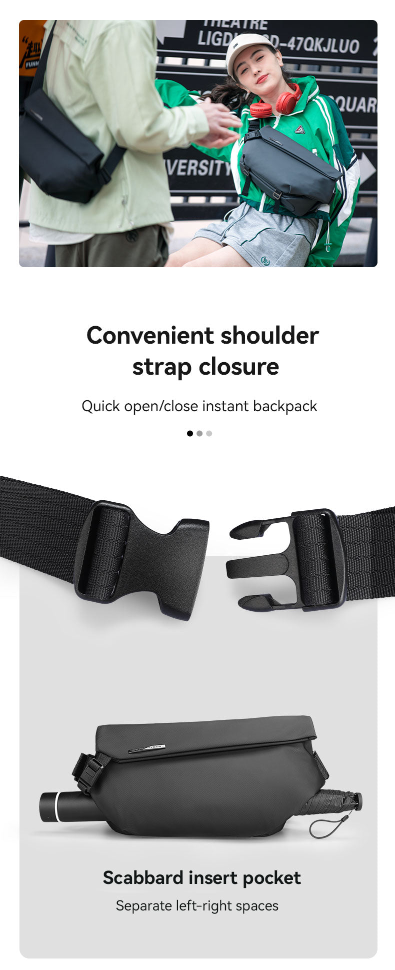 Mark Ryden Factory Wholesale Customised Crossbody Bag Men's Large Capacity Shoulder Tide Sports Small Backpack Bag