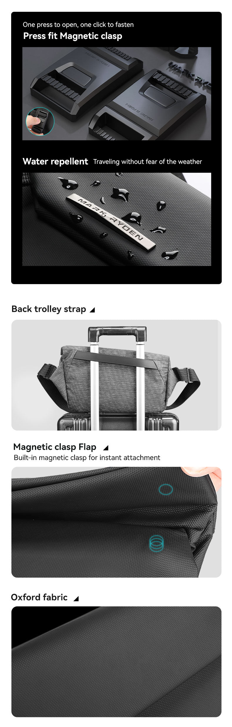 Mark Ryden Factory Wholesale Customised Crossbody Bag Men's Large Capacity Shoulder Tide Sports Small Backpack Bag