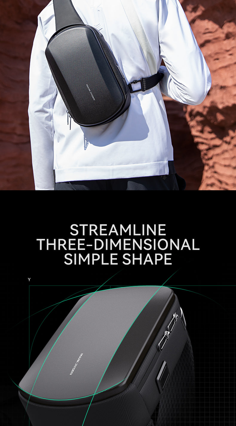 Mark Ryden Factory Wholesale Customised Crossbody Bag Large Capacity Tech Hard Shell Chest Sports Cycling Backpacks