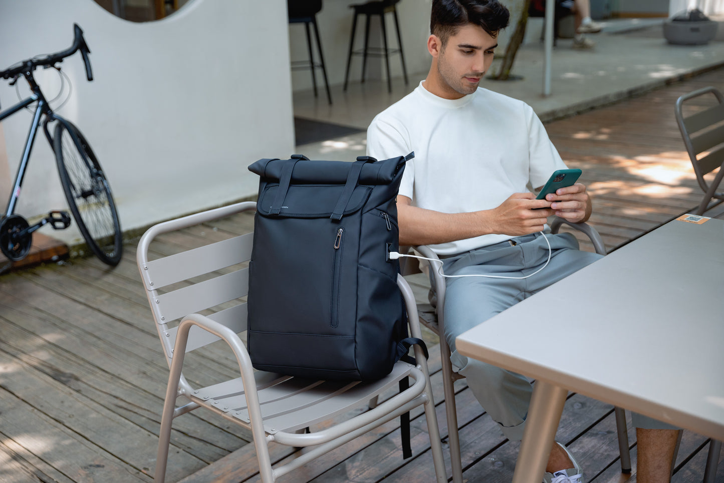 Mark Ryden Luxury Stylish Black Business Travel Daypack Computer Leather Mens Laptop Backpackmochila Hombre