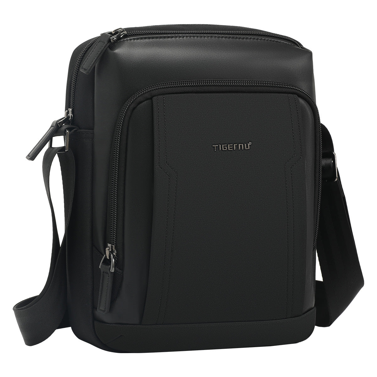 TIGERNU Men's Multifunctional Nylon Laptop Shoulder Sling Bag 9.7inches Fashionable Multi-Pocket Storage for Commuting
