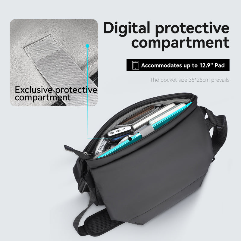 Mark Ryden Oversized Capacity Crossbody Bag Men's Shoulder Bag 12.9 Inch Computer Bag