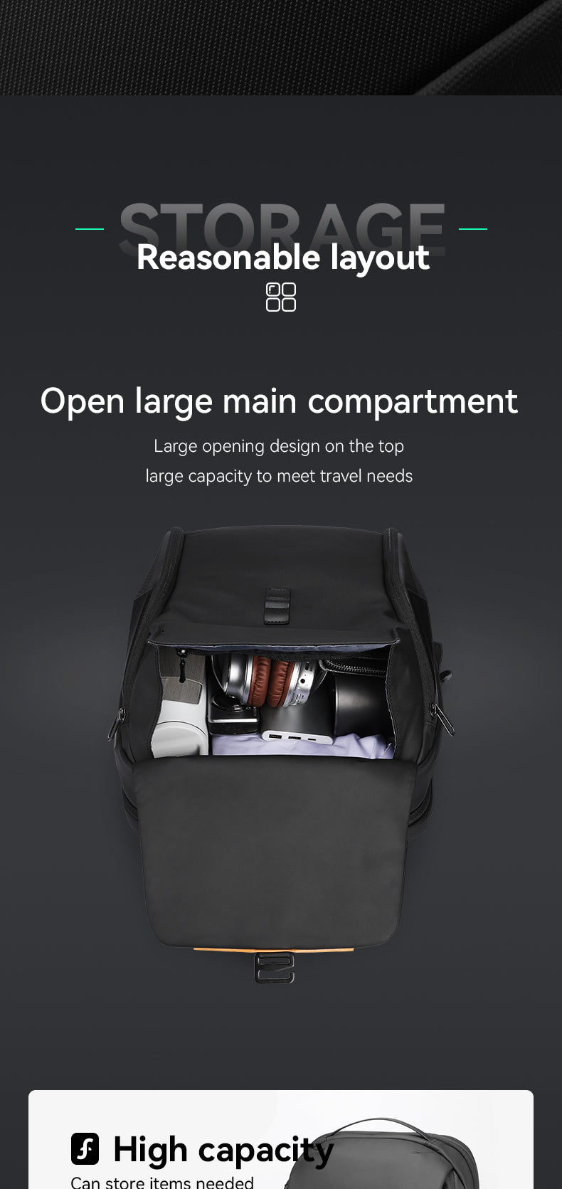 Mark Ryden Factory Hot Sale Multifunctional Men's Backpack Laptop Bag Work Travel Shoulder Bag